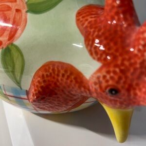 Ceramic painted chicken. Home decor.